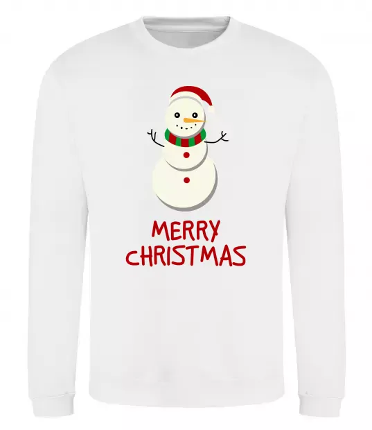 Свитшот Merry Christmas Сніговик Белый фото