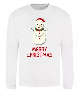 Світшот Merry Christmas Сніговик Білий фото