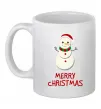 Чашка керамічна Merry Christmas Сніговик Білий Чашка керамічна Merry Christmas Сніговик Білий фото