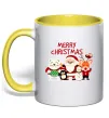 Чашка з кольоровою ручкою Merry Christmas Колекція Лимонний фото