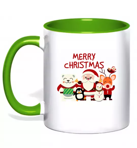 Чашка с цветной ручкой Merry Christmas Колекція Зеленый фото