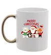 Чашка с цветной ручкой Merry Christmas Колекція Золото фото
