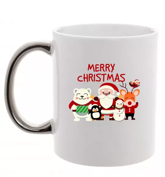 Чашка с цветной ручкой Merry Christmas Колекція Серебро фото