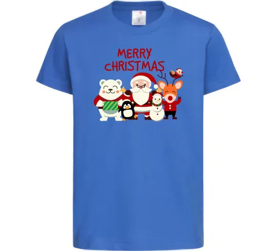 Детская футболка Merry Christmas Колекція Ярко-синий фото