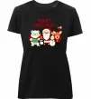 Женская премиум футболка Merry Christmas Колекція Черный Женская премиум футболка Merry Christmas Колекція Черный фото