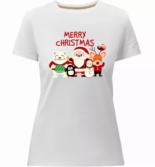Женская премиум футболка Merry Christmas Колекція Белый фото