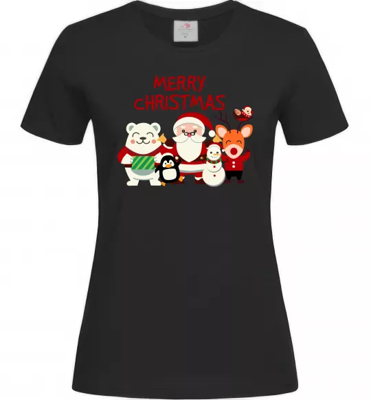 Женская футболка Merry Christmas Колекція Черный фото