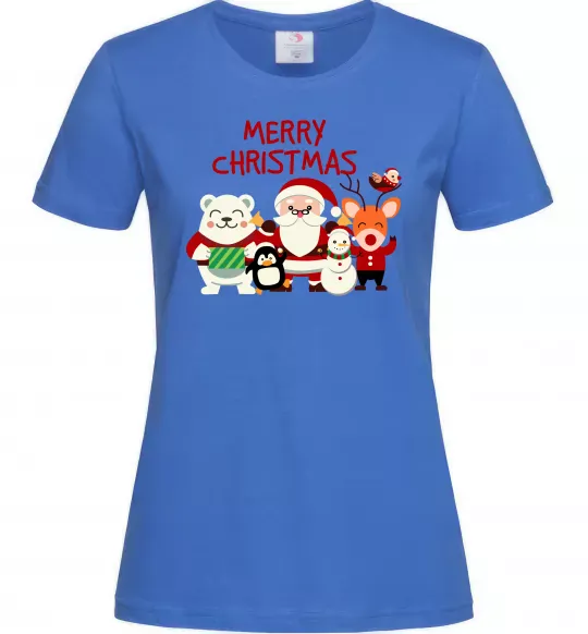 Женская футболка Merry Christmas Колекція Ярко-синий фото