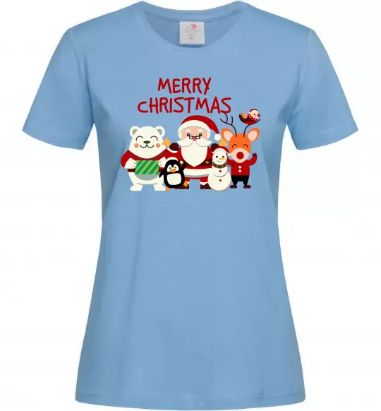 Женская футболка Merry Christmas Колекція Голубой фото