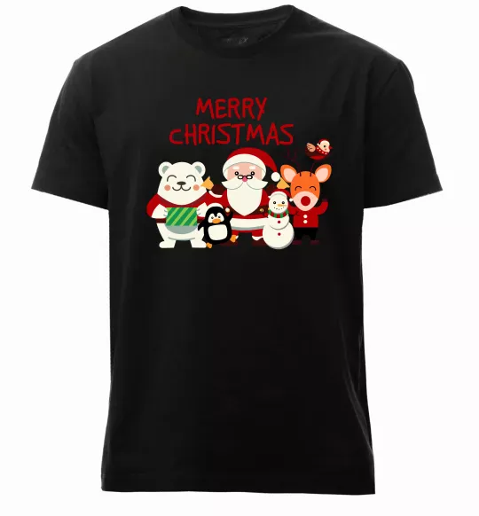 Чоловіча преміум футболка Merry Christmas Колекція Чорний фото