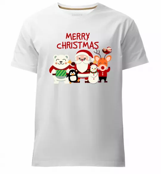 Чоловіча преміум футболка Merry Christmas Колекція Білий фото