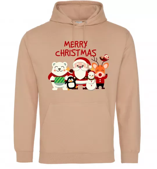 Мужская толстовка (худи) Merry Christmas Колекція Песочный фото
