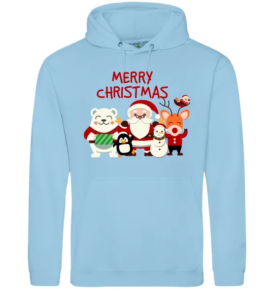 Жіноча толстовка (худі) Merry Christmas Колекція Блакитний фото