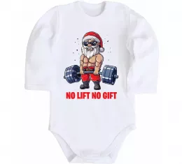 Дитячий бодік No lift, no gift Білий фото