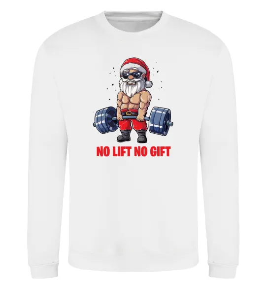 Свитшот No lift, no gift Белый фото