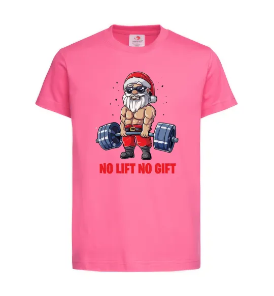 Детская футболка No lift, no gift Ярко-розовый фото