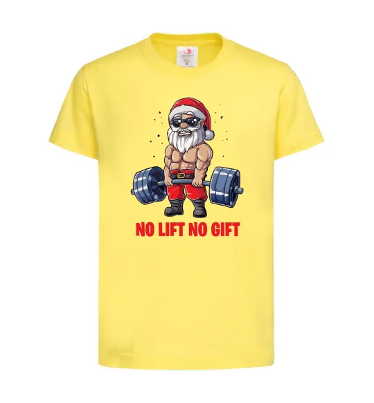 Детская футболка No lift, no gift Лимонный фото