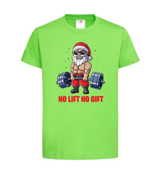 Детская футболка No lift, no gift Лаймовый фото