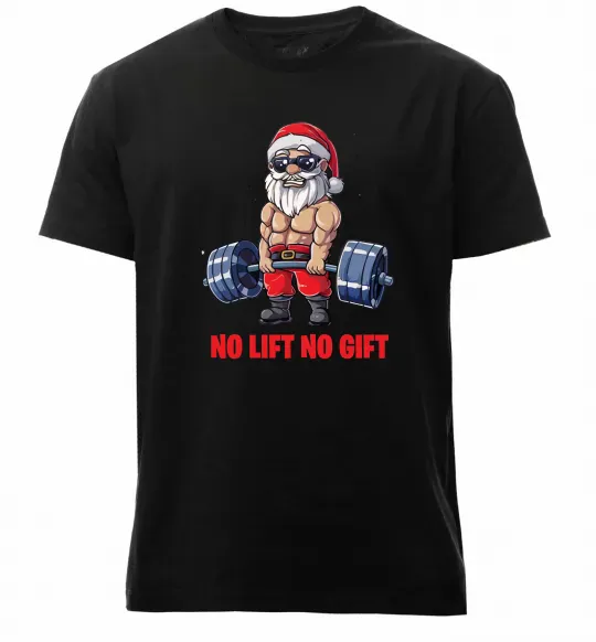 Чоловіча преміум футболка No lift, no gift Чорний фото