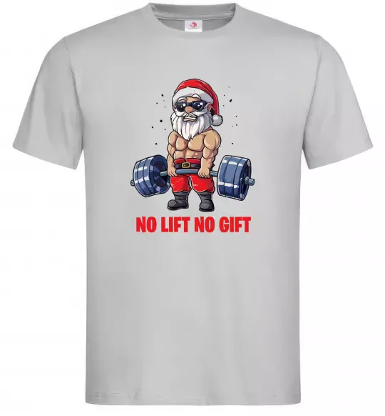 Мужская футболка No lift, no gift Серый фото