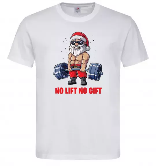 Мужская футболка No lift, no gift Белый фото