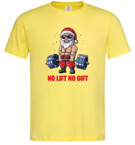 Мужская футболка No lift, no gift Лимонный фото
