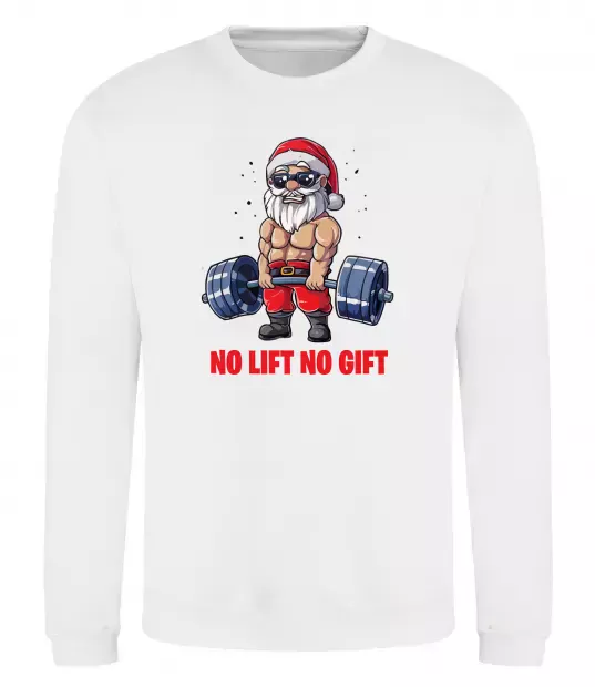 Свитшот No lift, no gift Белый фото
