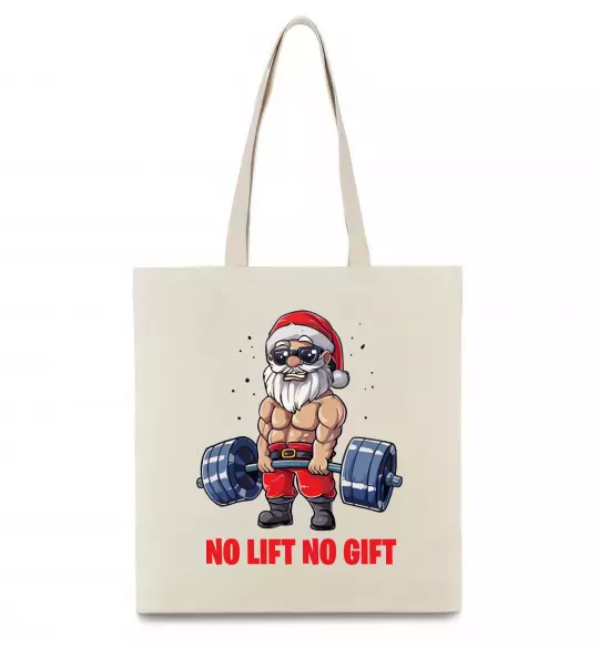 Эко-сумка No lift, no gift Бежевый фото