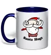 Чашка з кольоровою ручкою Santa hugs Глибокий темно-синій фото