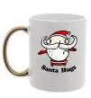 Чашка з кольоровою ручкою Santa hugs Золото фото