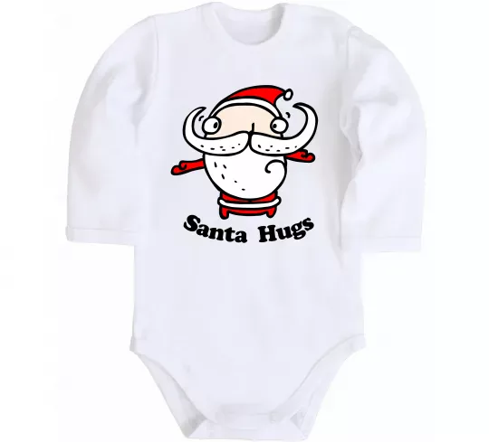 Дитячий бодік Santa hugs Білий фото