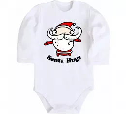 Дитячий бодік Santa hugs Білий фото