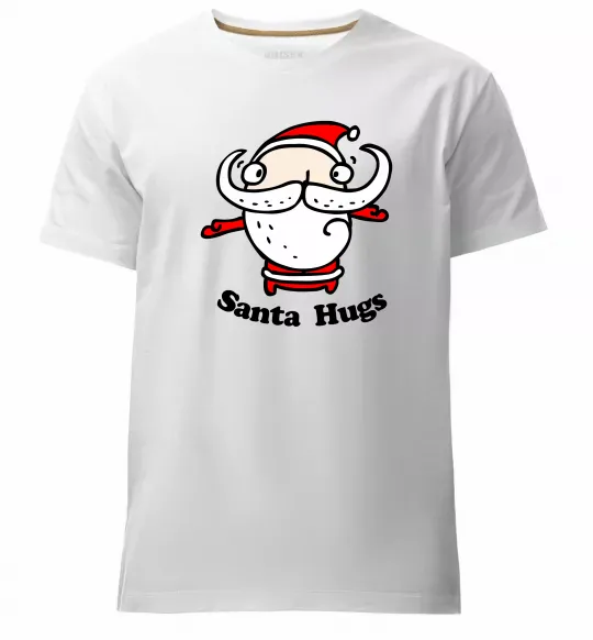Чоловіча преміум футболка Santa hugs Білий фото