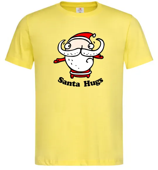 Чоловіча футболка Santa hugs Лимонний фото