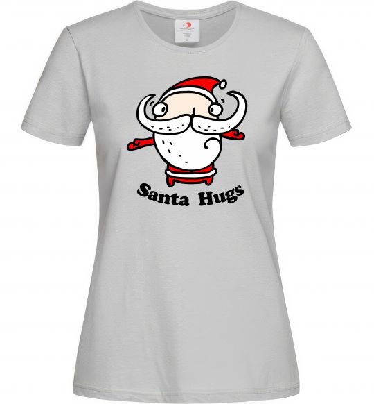 Жіноча футболка Santa hugs Сірий фото