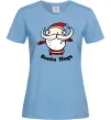 Жіноча футболка Santa hugs Блакитний Жіноча футболка Santa hugs Блакитний фото