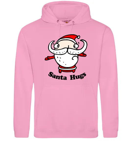 Мужская толстовка (худи) Santa hugs Розовый фото