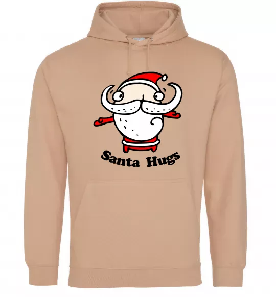 Женская толстовка (худи) Santa hugs Песочный фото