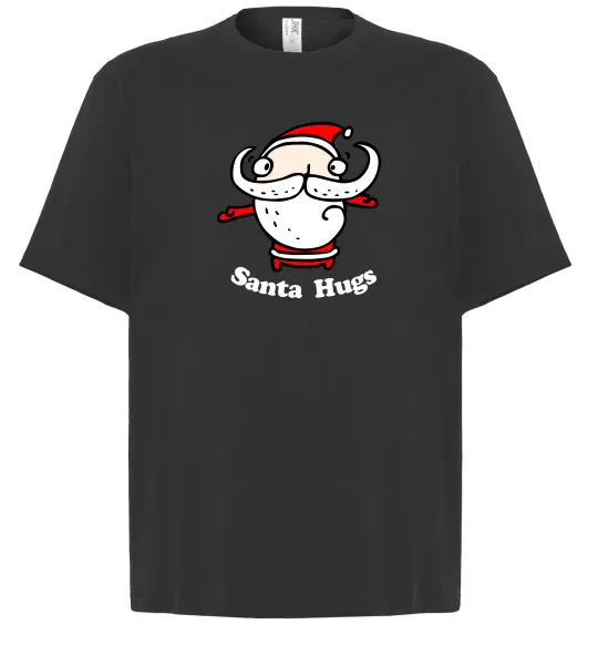 Футболка Оверсайз Santa hugs Черный фото