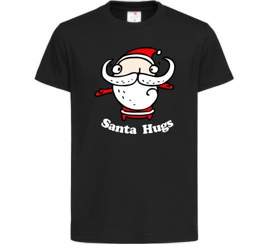 Дитяча футболка Santa hugs Чорний фото