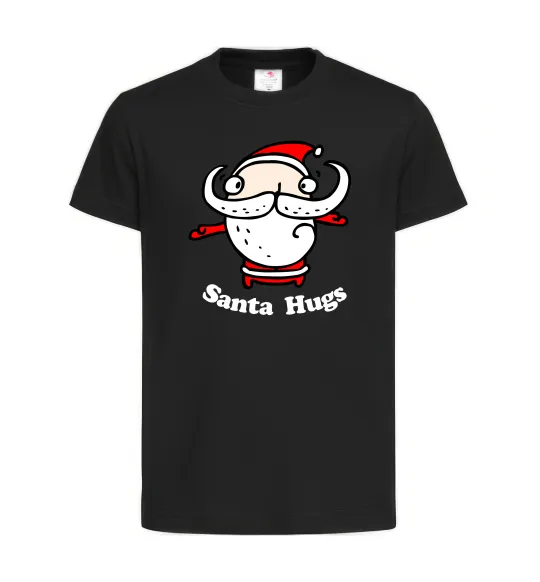 Детская футболка Santa hugs Черный фото