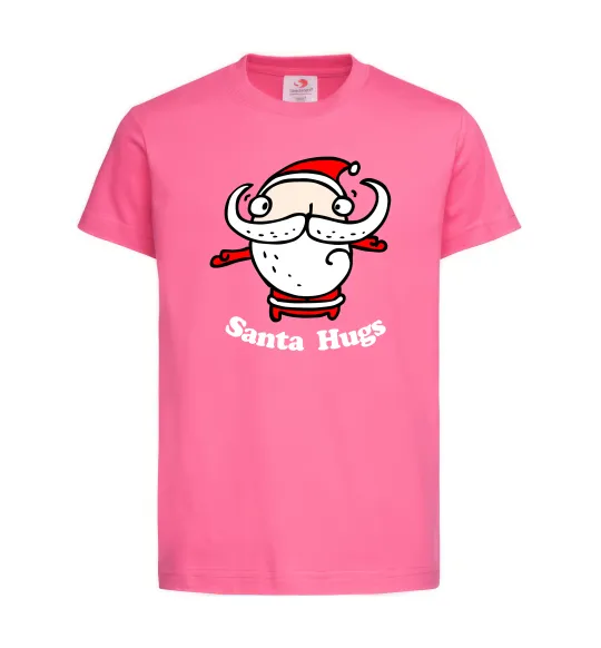 Детская футболка Santa hugs Ярко-розовый фото
