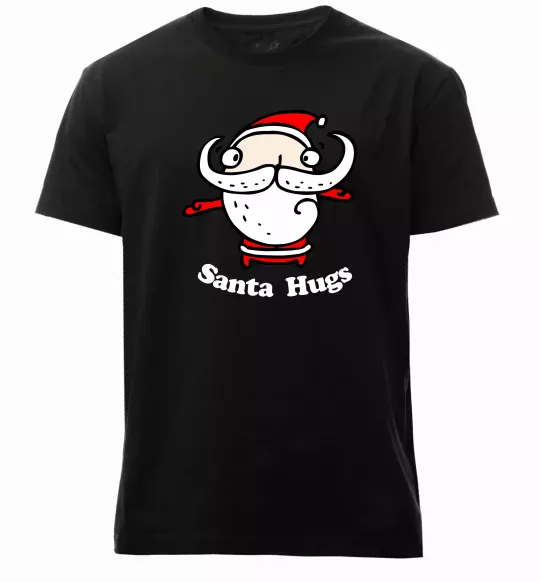 Чоловіча преміум футболка Santa hugs Чорний фото