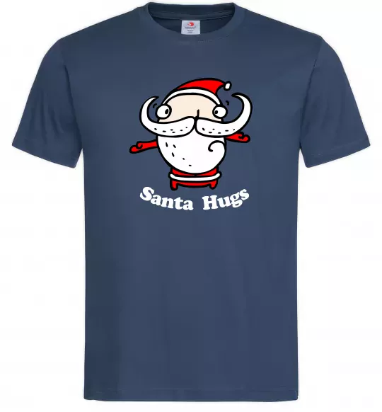 Чоловіча футболка Santa hugs Темно-синій фото