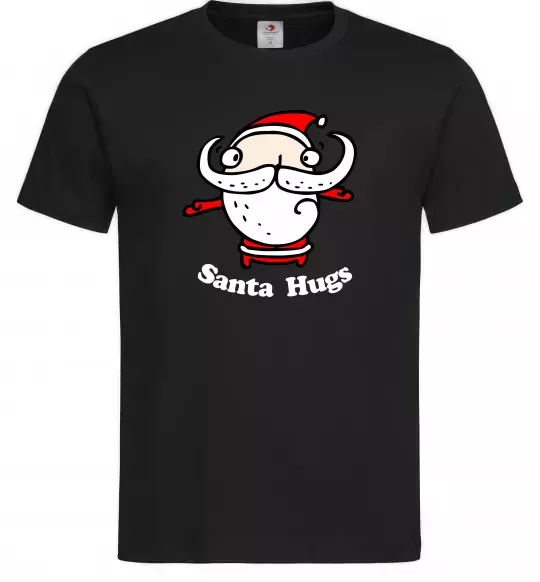 Чоловіча футболка Santa hugs Чорний фото
