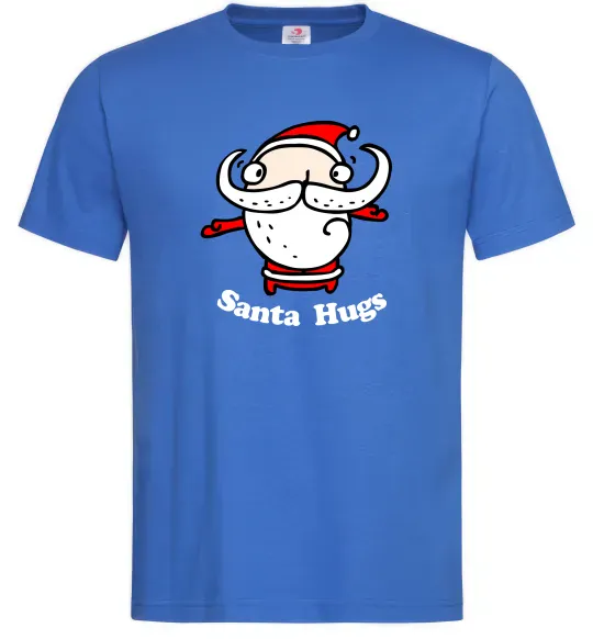 Чоловіча футболка Santa hugs Яскраво-синій фото