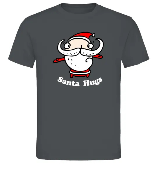 Чоловіча футболка Santa hugs Графіт фото