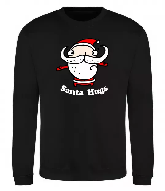 Свитшот Santa hugs Черный фото