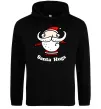 Женская толстовка (худи) Santa hugs Черный фото