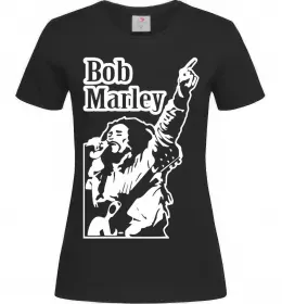 Женская футболка Bob Marley, колір - чорний, розмір - М Черный фото